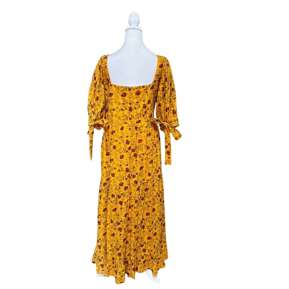 Eddy Barbara Cotton Floral Maxi Dress 14 Yellow NWT - Picture 5 of 9